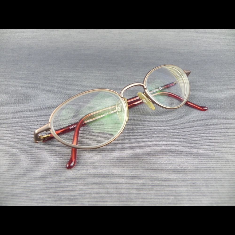 Vintage Red & Copper Silhouette Oval Eyeglasses